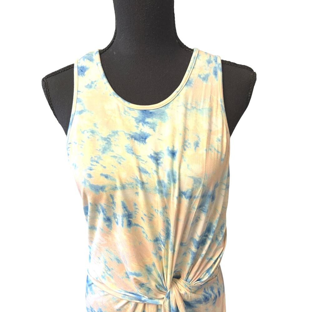 TART Collections Tie Dye Maxi Dress Size M Sleeveless Knot Waist Rayon - Picture 3 of 7